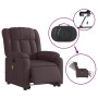 Sillón masaje eléctrico reclinable elevable tela marrón oscuro en Sillones | Comprar online en Foru.es