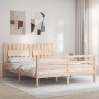 Estructura de cama con cabecero madera maciza 160x200 cm de , Camas y somieres - Ref: Foro24-3194321, Precio: 152,39 €, Descu...