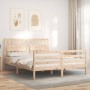 Estructura de cama con cabecero madera maciza 160x200 cm de , Camas y somieres - Ref: Foro24-3194321, Precio: 152,39 €, Descu...