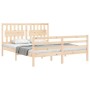 Estructura de cama con cabecero madera maciza 160x200 cm de , Camas y somieres - Ref: Foro24-3194321, Precio: 152,39 €, Descu...