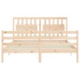 Estructura de cama con cabecero madera maciza 160x200 cm de , Camas y somieres - Ref: Foro24-3194321, Precio: 152,39 €, Descu...