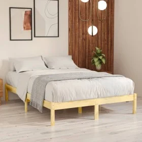 Estructura de cama madera maciza de pino 160x200 cm de , Camas y somieres - Ref: Foro24-810027, Precio: 87,60 €, Descuento: %
