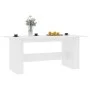White engineered wood dining table 180x90x76 cm by , Kitchen and dining tables - Ref: Foro24-800468, Price: 95,31 €, Discount: %