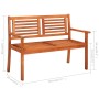 Banco de jardín 2 plazas madera maciza eucalipto y cojín 120 cm de , Bancos de jardín - Ref: Foro24-3060975, Precio: 180,73 €...