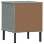 Mesita de noche patas de metal madera maciza pino gris OSLO de vidaXL, Mesitas de noche - Ref: Foro24-350974, Precio: 68,91 €...