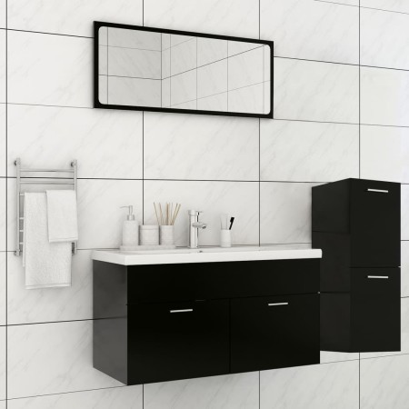 Juego de muebles de baño madera de ingeniería negro de , Muebles de baño - Ref: Foro24-3071199, Precio: 316,14 €, Descuento: %