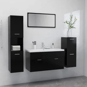 Juego de muebles de baño madera de ingeniería negro de , Muebles de baño - Ref: Foro24-3071379, Precio: 426,98 €, Descuento: %
