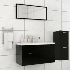 Juego de muebles de baño madera de ingeniería negro de , Muebles de baño - Ref: Foro24-3071469, Precio: 385,36 €, Descuento: %