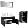 Juego de muebles de baño madera de ingeniería negro de , Muebles de baño - Ref: Foro24-3071469, Precio: 385,36 €, Descuento: %