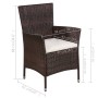 Set mesa y sillas bistró jardín 3 pzas ratán sintético marrón de vidaXL, Conjuntos de jardín - Ref: Foro24-44093, Precio: 158...