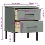 Mesita de noche patas de metal madera maciza pino gris OSLO de vidaXL, Mesitas de noche - Ref: Foro24-350974, Precio: 68,91 €...