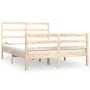 Estructura de cama madera maciza de pino 135x190 cm de , Camas y somieres - Ref: Foro24-3104981, Precio: 129,13 €, Descuento: %