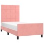 Estructura de cama con cabecero de terciopelo rosa 100x200 cm de , Camas y somieres - Ref: Foro24-3125744, Precio: 150,51 €, ...