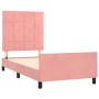 Estructura de cama con cabecero de terciopelo rosa 100x200 cm de , Camas y somieres - Ref: Foro24-3125744, Precio: 150,51 €, ...