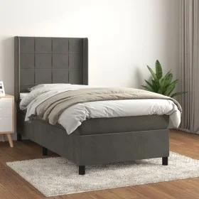 Boxspringbett mit dunkelgrauer Samtmatratze 100x200 cm von , Betten und Lattenroste - Ref: Foro24-3132664, Preis: 336,78 €, R...