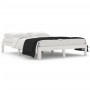 Estructura de cama de madera maciza de pino blanco 140x190 cm de , Camas y somieres - Ref: Foro24-810346, Precio: 105,94 €, D...