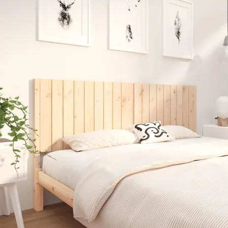 Solid pine wood bed headboard 185.5x4x100 cm by , Headboards and footboards - Ref: Foro24-818885, Price: 77,83 €, Discount: %