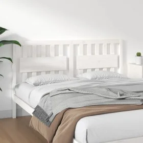 Cabecero de cama madera maciza de pino blanco 155,5x4x100 cm de , Cabeceros y pies de cama - Ref: Foro24-818576, Precio: 66,8...