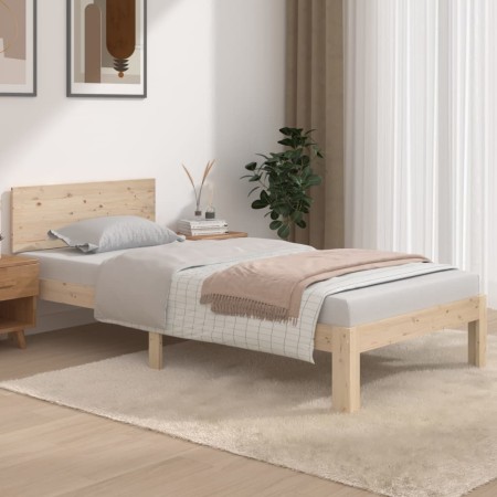 Estructura de cama madera maciza 90x190 cm de , Camas y somieres - Ref: Foro24-810460, Precio: 88,03 €, Descuento: %