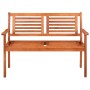 Banco de jardín 2 plazas madera maciza eucalipto y cojín 120 cm de , Bancos de jardín - Ref: Foro24-3060974, Precio: 188,91 €...
