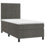 Cama box spring con colchón terciopelo gris oscuro 100x200 cm de , Camas y somieres - Ref: Foro24-3143008, Precio: 344,56 €, ...