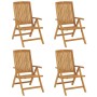 Sillas de jardín reclinables y cojines 4 uds madera maciza teca de , Sillas de jardín - Ref: Foro24-3196473, Precio: 657,26 €...