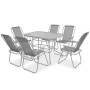 Juego de comedor de jardín 8 piezas acero y textilene gris de vidaXL, Conjuntos de jardín - Ref: Foro24-43786, Precio: 324,26...