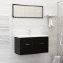 Juego de muebles de baño madera de ingeniería negro de , Muebles de baño - Ref: Foro24-3070884, Precio: 273,21 €, Descuento: %