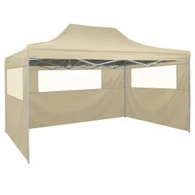 Carpa plegable profesional con 3 paredes acero color crema 3x4m de , Carpas y cenadores - Ref: Foro24-48893, Precio: 155,58 €...