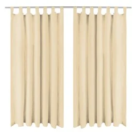 Cortinas de micro-raso con bucles 2 unidades 140x175cm beis de vidaXL, Cortinas y visillos - Ref: Foro24-132216, Precio: 22,6...