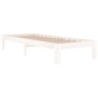 Estructura de cama madera maciza individual blanco 75x190 cm de , Camas y somieres - Ref: Foro24-810326, Precio: 73,70 €, Des...