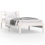 Estructura de cama madera maciza de pino blanco 75x190 cm de , Camas y somieres - Ref: Foro24-810391, Precio: 81,81 €, Descue...