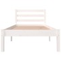 Estructura de cama madera maciza de pino blanco 75x190 cm de , Camas y somieres - Ref: Foro24-810391, Precio: 81,81 €, Descue...