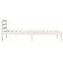 Solid white pine wood bed frame 75x190 cm by , Beds and slatted bases - Ref: Foro24-810391, Price: 78,36 €, Discount: %