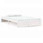 Estructura de cama doble pequeña madera maciza blanca 120x190cm de , Camas y somieres - Ref: Foro24-814920, Precio: 136,88 €,...