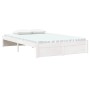 Estructura de cama doble pequeña madera maciza blanca 120x190cm de , Camas y somieres - Ref: Foro24-814920, Precio: 136,88 €,...