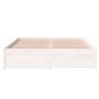 Estructura de cama doble pequeña madera maciza blanca 120x190cm de , Camas y somieres - Ref: Foro24-814920, Precio: 136,88 €,...