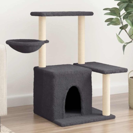 Rascador para gatos con postes de sisal gris oscuro 83 cm en Mobiliario para gatos | Comprar online en Foru.es