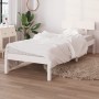 Estructura de cama madera maciza individual blanco 75x190 cm de , Camas y somieres - Ref: Foro24-810108, Precio: 90,41 €, Des...