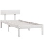 Estructura de cama madera maciza individual blanco 75x190 cm de , Camas y somieres - Ref: Foro24-810108, Precio: 90,41 €, Des...