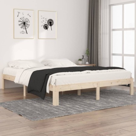 Estructura de cama de madera maciza de pino 160x200 cm de , Camas y somieres - Ref: Foro24-810375, Precio: 97,32 €, Descuento: %