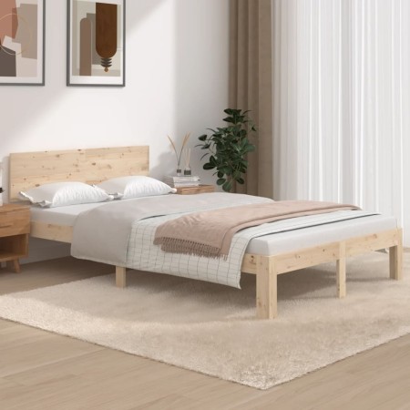 Estructura de cama madera maciza de pino 120x200 cm de , Camas y somieres - Ref: Foro24-810490, Precio: 104,86 €, Descuento: %