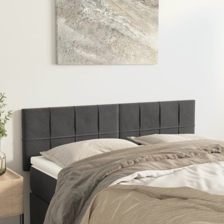 Cabeceros 2 unidades terciopelo gris oscuro 72x5x78/88 cm de , Cabeceros y pies de cama - Ref: Foro24-346055, Precio: 51,68 €...