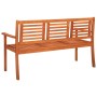 Banco de jardín 3 plazas madera maciza eucalipto y cojín 150 cm de , Bancos de jardín - Ref: Foro24-3061007, Precio: 194,24 €...