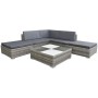 Set de muebles de jardín 6 pzas y cojines ratán sintético gris de vidaXL, Conjuntos de jardín - Ref: Foro24-42737, Precio: 58...