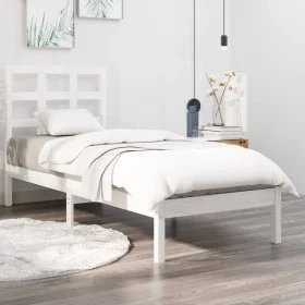 Weißer Einzelbettrahmen aus Massivholz, 75 x 190 cm von , Betten und Lattenroste - Ref: Foro24-3105431, Preis: 92,35 €, Rabat...