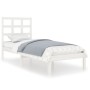 Estructura de cama madera maciza individual blanco 75x190 cm de , Camas y somieres - Ref: Foro24-3105431, Precio: 93,61 €, De...