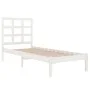 White single solid wood bed frame 75x190 cm by , Beds and slatted bases - Ref: Foro24-3105431, Price: 92,35 €, Discount: %