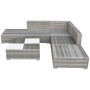 Set de muebles de jardín 6 pzas y cojines ratán sintético gris de vidaXL, Conjuntos de jardín - Ref: Foro24-42737, Precio: 58...