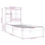 White single solid wood bed frame 75x190 cm by , Beds and slatted bases - Ref: Foro24-3105431, Price: 92,35 €, Discount: %